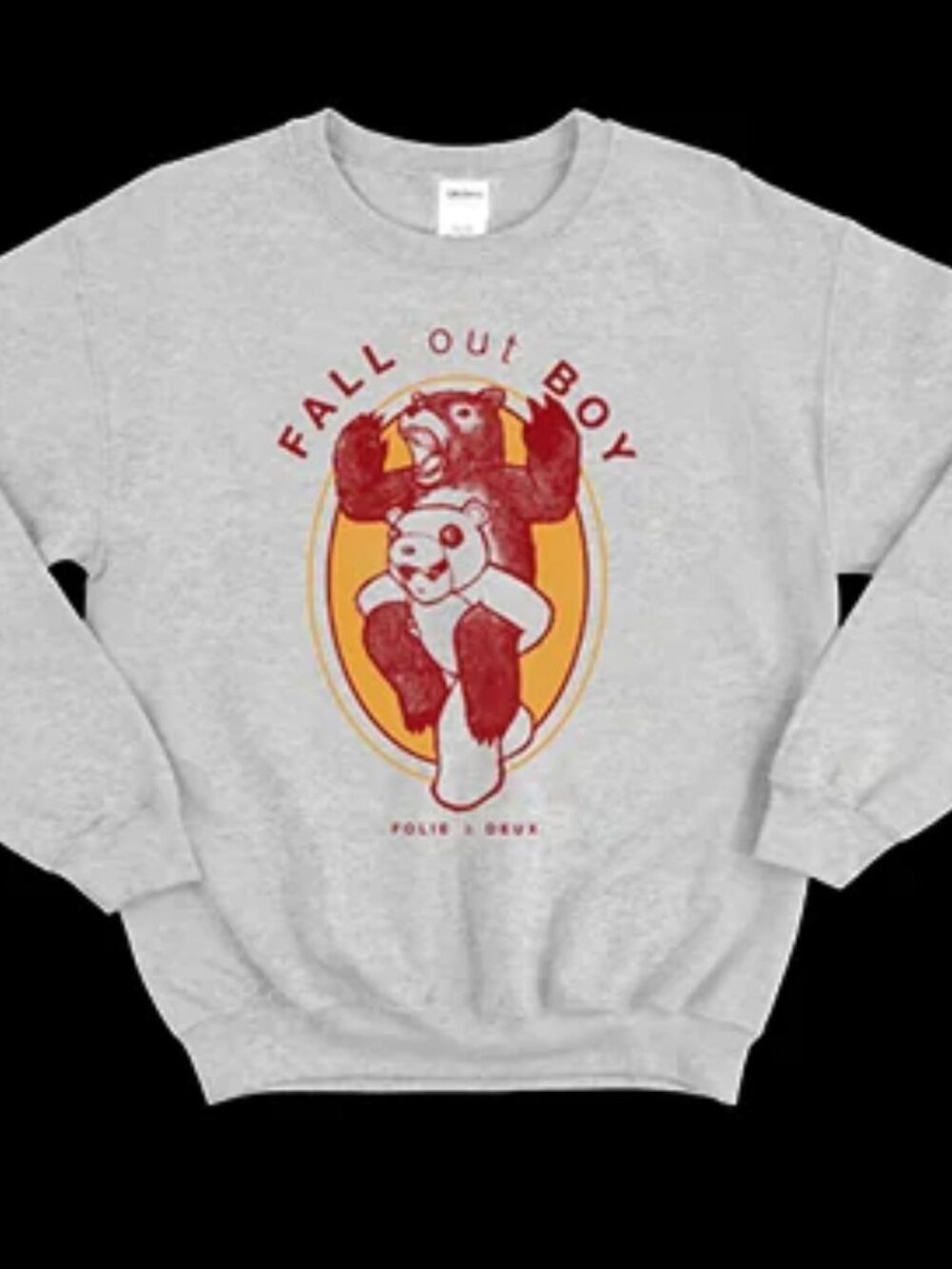 Fall Out Boy Folie à Deux Anniversary Crewneck, Gray, Size L